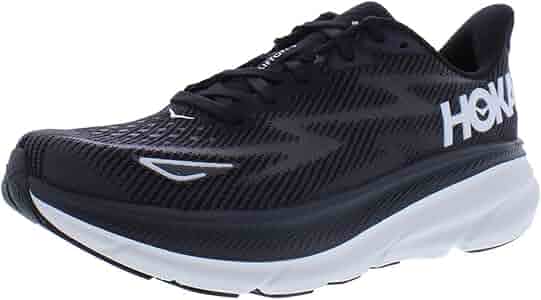 Amazon.com | Hoka Men's Clifton 9 Sneaker, Black/White, 7